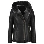 Women’s Leather Hooded Jacket