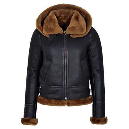 Women’s Leather Hooded Jacket