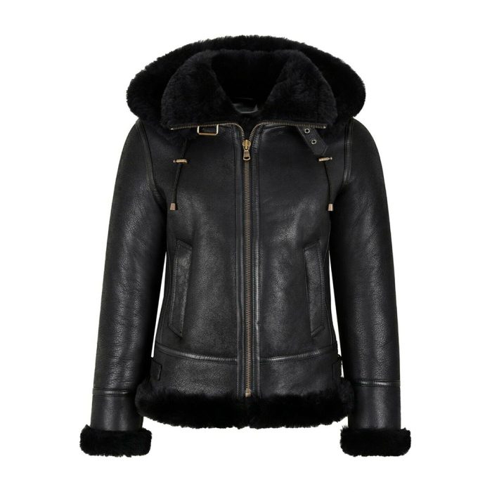 Women’s Leather Hooded Jacket