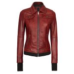 Women’s Leather Bomber Jacket