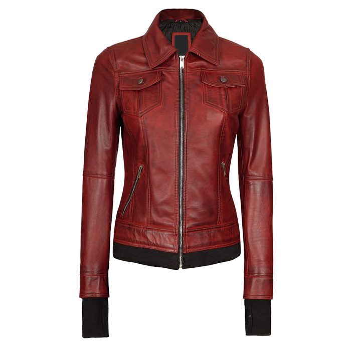 Women’s Leather Bomber Jacket